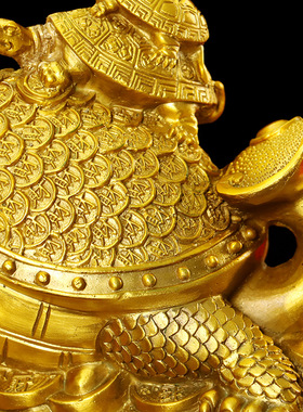 黄铜龙龟摆件 招财龙头龟三代龟如意归来家居工艺品摆设母子龙龟