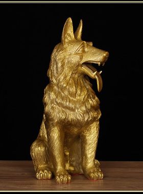 黄铜狗摆件黄铜狼狗财狗大号坐狼狗家居客厅摆件生肖戌狗