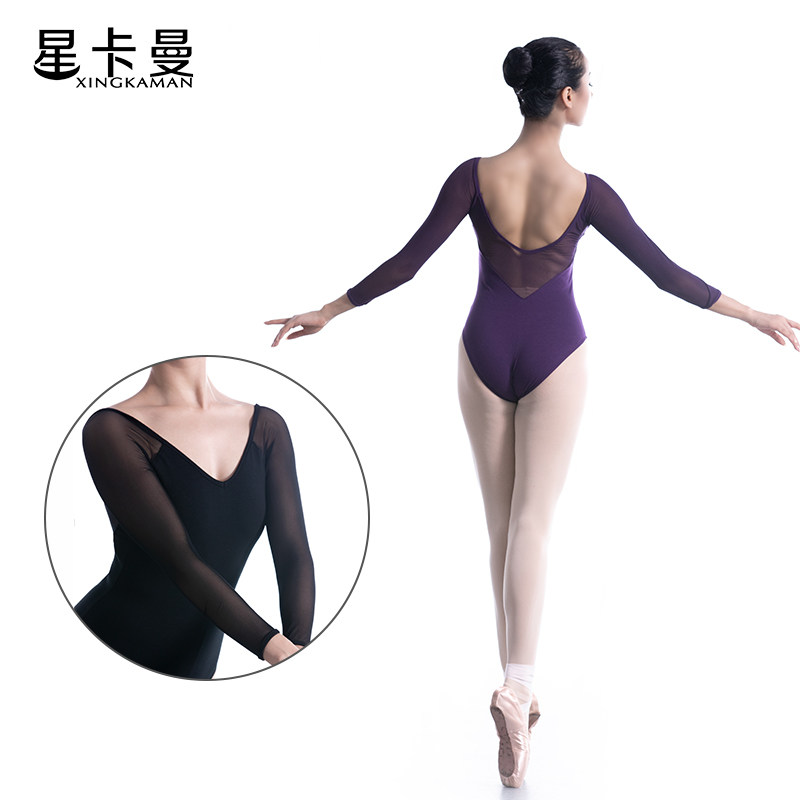 棉制女芭蕾舞教师形体服空中舞蹈衣 星卡曼芭蕾舞服