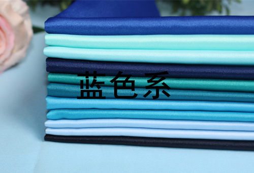 亚光贡缎厚缎台湾婚纱缎395缎 礼服布料 婚纱布料面料蓝色系 - 图0