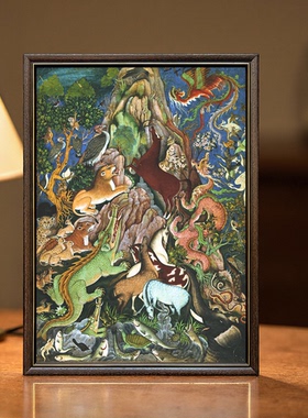 波斯细密画阿拉伯伊朗印度土耳其风情餐厅装饰画卧室玄关书房挂画