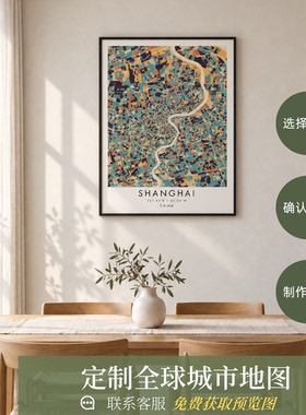 彩色艺术可定制地图装饰画
