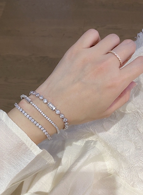 经典网球钻石排钻手链高级感