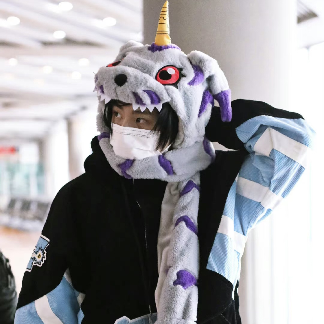 AONE4SURE 加布兽Post Malone小鬼同款数码宝贝动漫毛绒帽子原创,淘宝优惠券,粉丝福利购,淘宝优惠卷