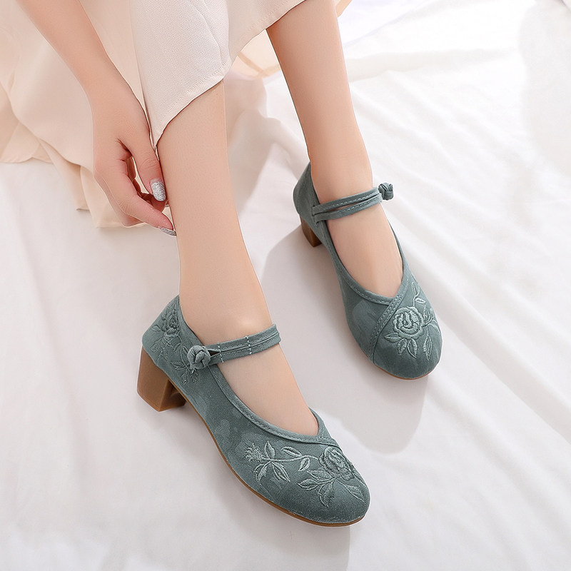 2023新款春季布鞋中高跟老北京布鞋刺绣绣花鞋女复古汉服配女单鞋,淘宝优惠券,粉丝福利购,淘宝优惠卷