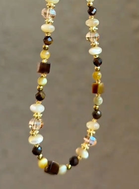 2025秋冬新款焦糖色吊坠项链时尚