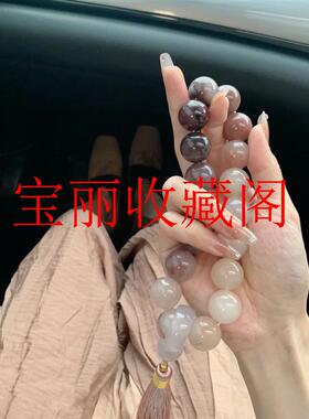 高端芋泥波波紫罗兰余太翠手持温柔渐变色手串旗袍汉服百搭配手串