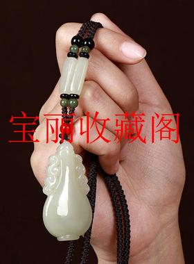 新疆精选和田玉白玉平安花瓶吊坠男女同款高档毛衣链玉石饰品送礼