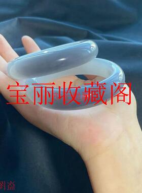 高端款新疆和田玉青海料羊脂玉烟紫白双色手镯女款泥鳅背玉石玉镯