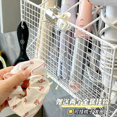 卷发棒收纳架浴室免打孔壁挂上墙化妆桌下吹风机直板夹防烫置物架 - 图3