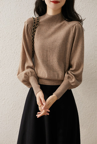 画朴气质公主风羊角袖针织衫女装2022秋冬新款宽松显瘦藏肉上衣潮 - 图2