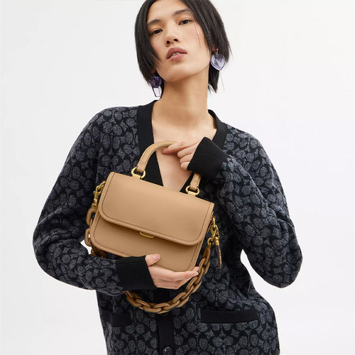 【正品保证】COACH/蔻驰 女包ROGUE小方包皮质手提包单肩包 - 图0