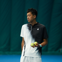 (RacketBrothers racket brothers) Tennis speed dry Henry collar black and white gradient splashtop clothing blouse