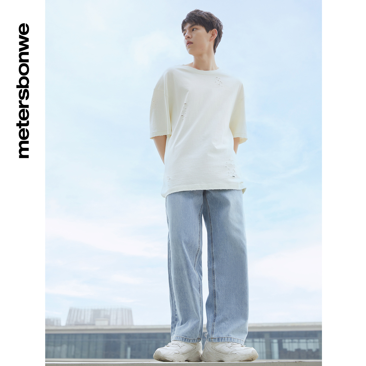 美特斯邦威宽松春夏五袋简洁牛仔裤 美特斯邦威outlets店牛仔裤