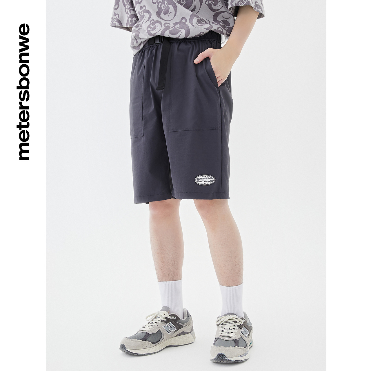 美特斯邦威弹力运动男夏季休闲短裤 美特斯邦威outlets店休闲裤