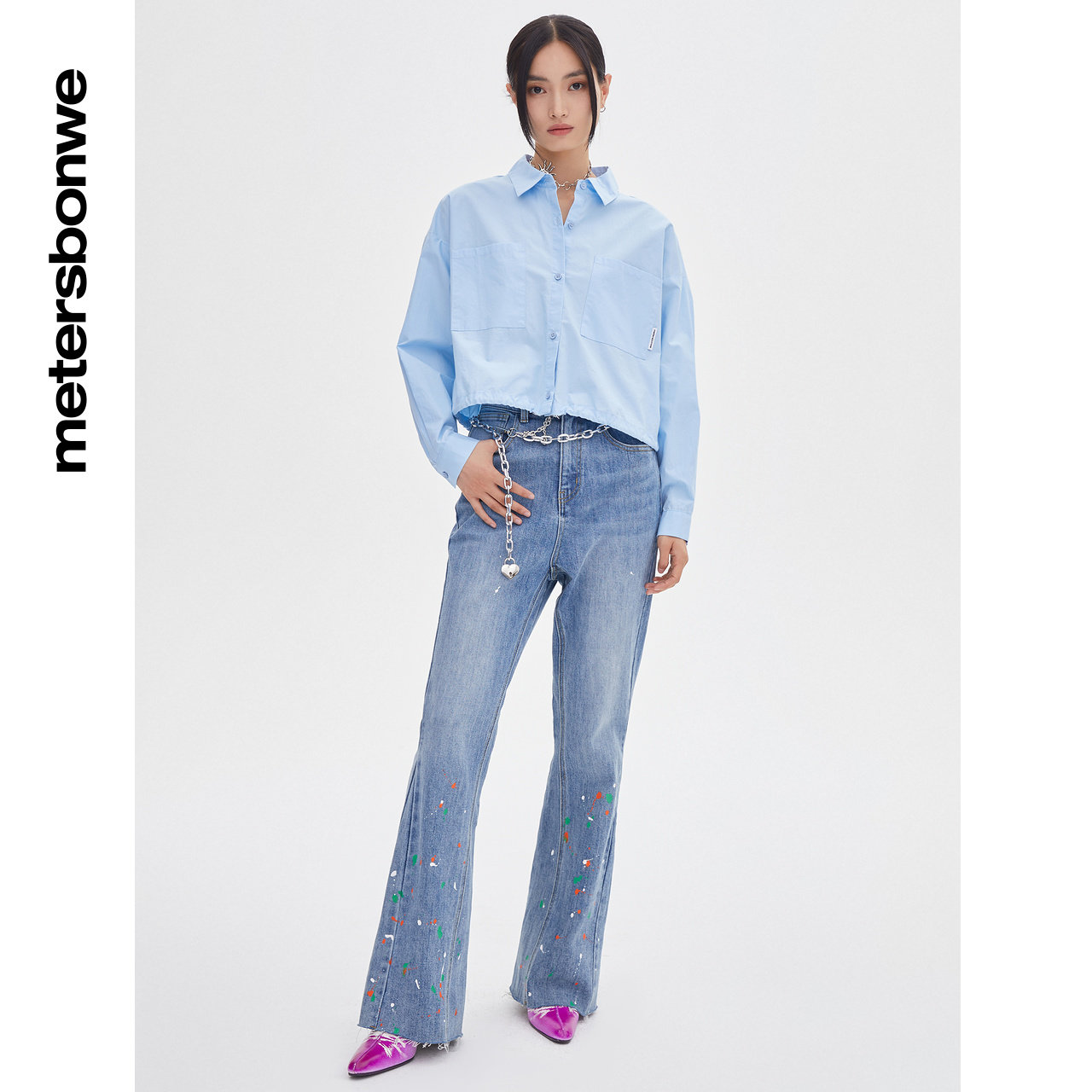 美特斯邦威衬衫春夏休闲纯棉衬衫 美特斯邦威outlets店衬衫