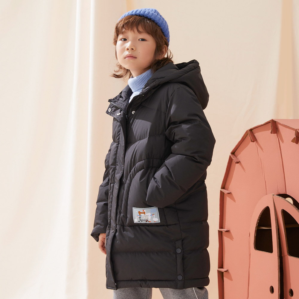【鹅绒】美特斯邦威童装羽绒服秋冬儿童防风抗寒厚羽绒连帽百搭