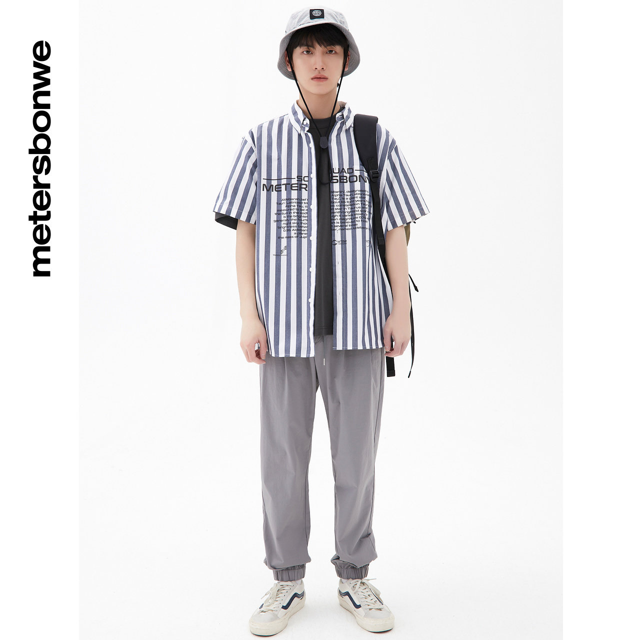 美特斯邦威弹力运动长裤男抽绳裤子 美特斯邦威outlets店休闲裤