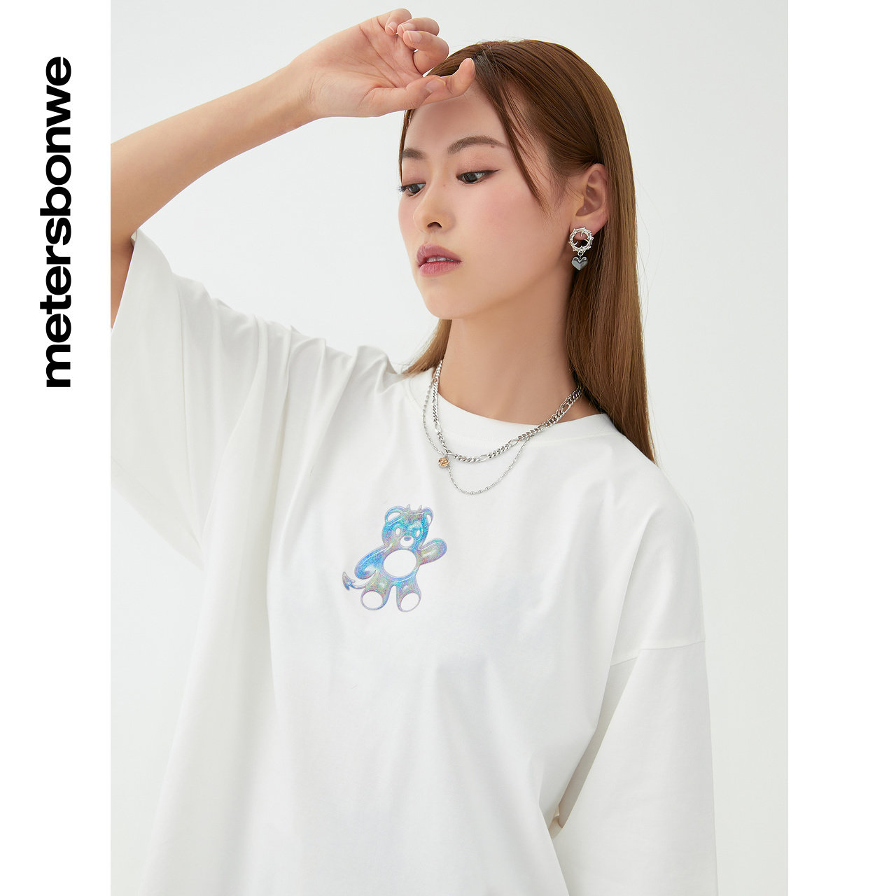 美特斯邦威白色短袖夏季时髦t恤 美特斯邦威outlets店T恤