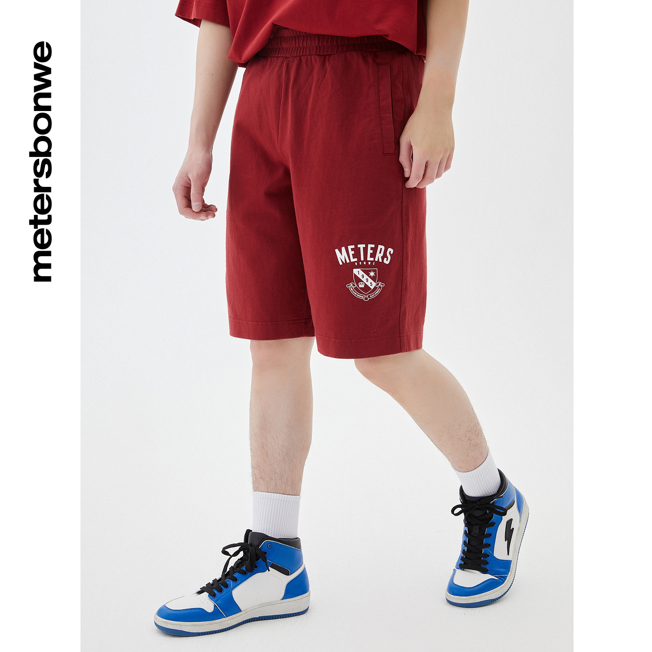 美特斯邦威新基本印花运动男短裤 美特斯邦威outlets店卫裤