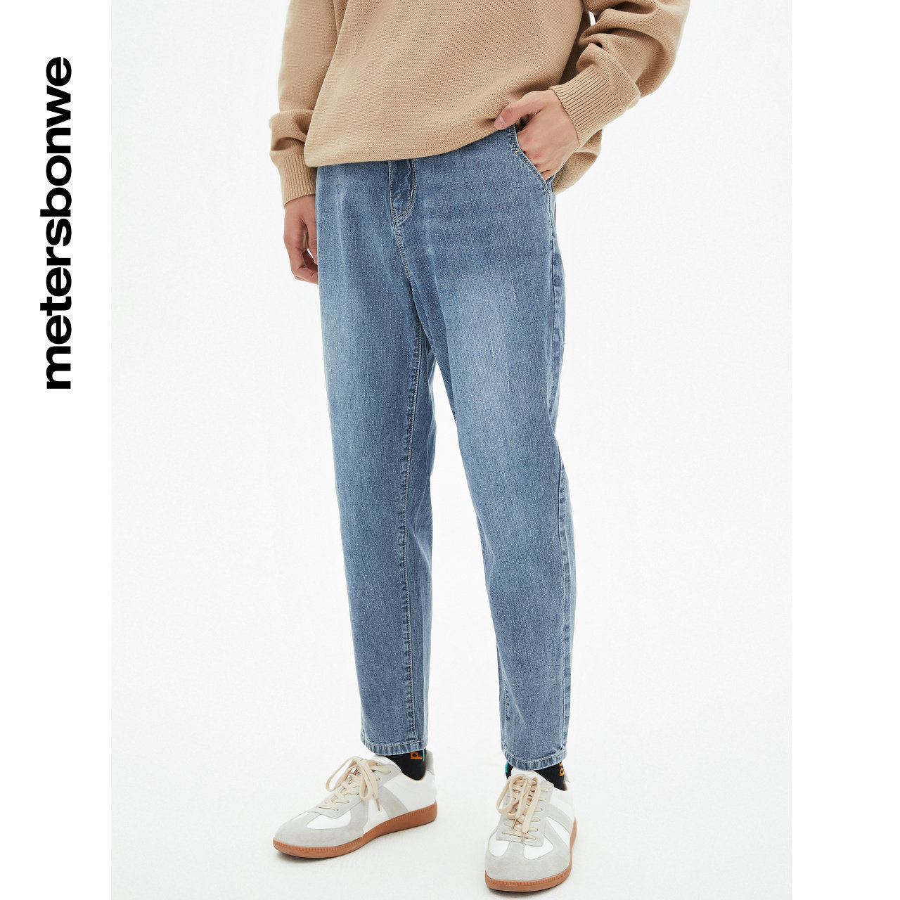 美特斯邦威男春夏竖条肌理牛仔裤 美特斯邦威outlets店牛仔裤