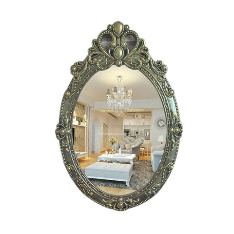 新款欧式复古浴室壁挂镜美容镜纹绣化妆镜卫生间镜子酒店装饰镜