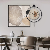 Modern Light Lavish Dining Room Living-room Decoration Painting Dining Table With Clock Table Upscale To Run Abstract Background Wall Hanging Paintings