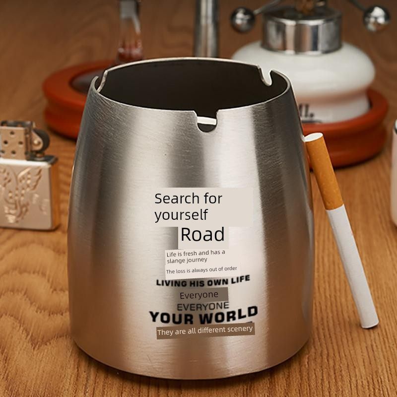 加厚防风不锈钢烟灰缸带盖子时尚家用商务电竞台球茶桌高档烟灰盅,淘宝优惠券,粉丝福利购,淘宝优惠卷