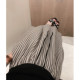 Stylish vertical striped mid-length skirt