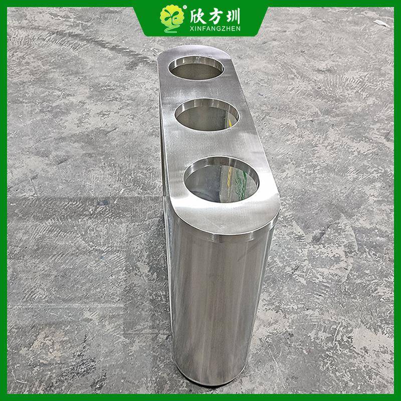 室内机场地铁站商场商用透明防爆不锈钢分类垃圾桶贸易金属果皮箱 - 图2