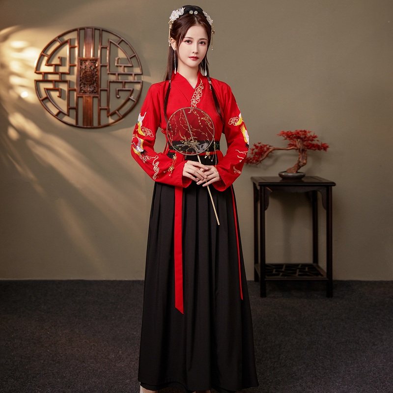 女中国风古装武侠风原创交领汉服 美缇雅乐民族服装/舞台装