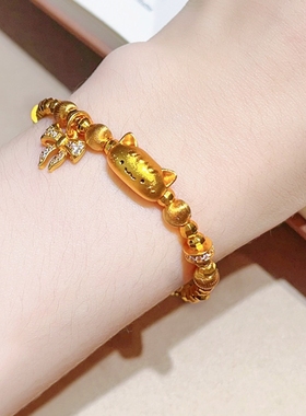 金店同款烧蓝法棍猫蝴蝶结猫眼蹦迪手链虎眼法棍猫戒薄荷曼波手串