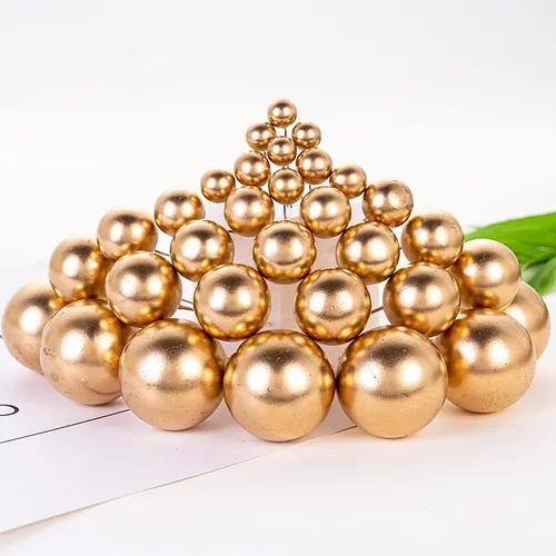 蛋糕装饰金属球金色球银色球泡沫球发泡球银球金球蛋糕插件  10个 - 图3