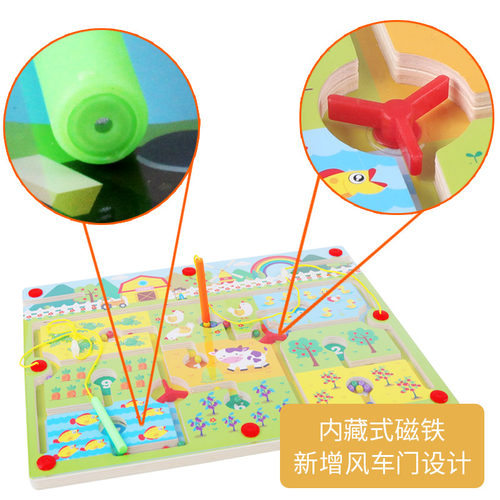 磁性迷宫玩具儿童专注力训练宝宝益智智力开发走珠游戏3-6岁 - 图2