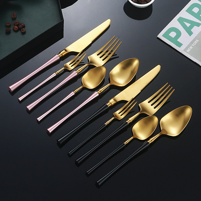 High-end 304 stainless steel knife and fork spoon small waist steak knife and fork two-piece set hotel household spoon fork scrub internet celebrity