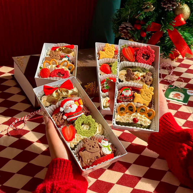 2025网红圣诞节毛巾卷甜品盒蛋糕装饰礼物圣诞老人麋鹿饼干装扮,淘宝优惠券,粉丝福利购,淘宝优惠卷
