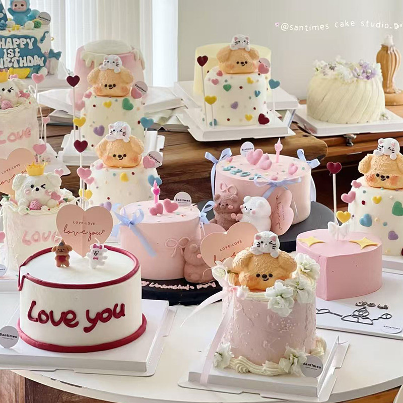 2.14网红情人节叠叠乐爱心抱抱小熊蛋糕装饰摆件love卡片装扮插件,淘宝优惠券,粉丝福利购,淘宝优惠卷