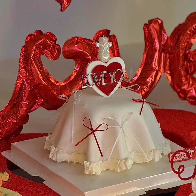 情人节烂漫氛围感小天使蜡烛蛋糕装饰love you爱心亚克力装扮插件,淘宝优惠券,粉丝福利购,淘宝优惠卷