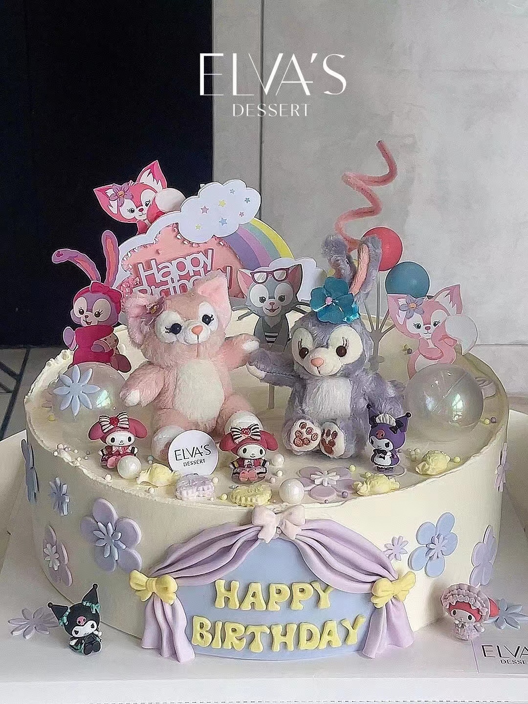 网红女明星玲娜贝尔蛋糕装饰摆件粉色小狐狸川沙妲己女孩生日插件 - 图2