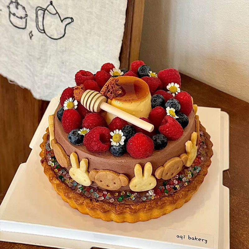 秋季治愈系蜂蜜巧克力布丁塔蛋糕装饰蜂蜜搅拌棍熊兔饼干装扮配件,淘宝优惠券,粉丝福利购,淘宝优惠卷