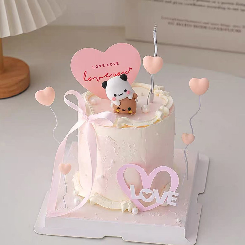 2.14网红情人节一二布布蛋糕装饰摆件爱心love告白卡片装扮插件,淘宝优惠券,粉丝福利购,淘宝优惠卷