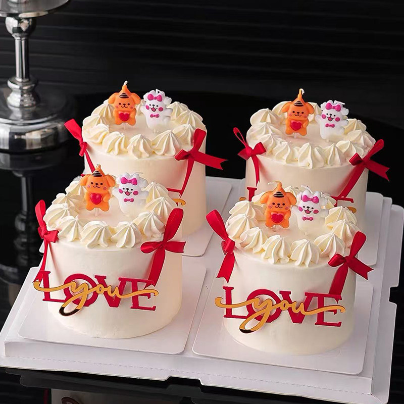 2.14情人节网红线条爱心小狗蜡烛蛋糕装饰love亚克力烘焙装扮插件,淘宝优惠券,粉丝福利购,淘宝优惠卷