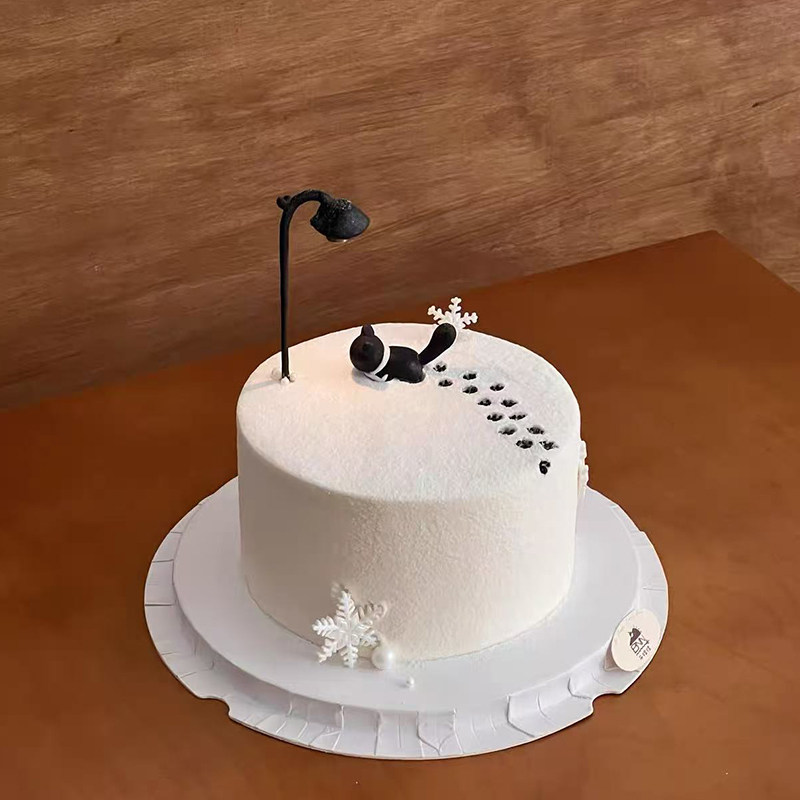 网红同款ins风小猫咪雪地脚印蛋糕装饰简约烂漫情侣表白装扮摆件,淘宝优惠券,粉丝福利购,淘宝优惠卷