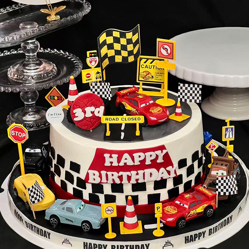 小红书同款汽车总动员跑车蛋糕装饰摆件儿童男孩生日赛车装扮配件,淘宝优惠券,粉丝福利购,淘宝优惠卷
