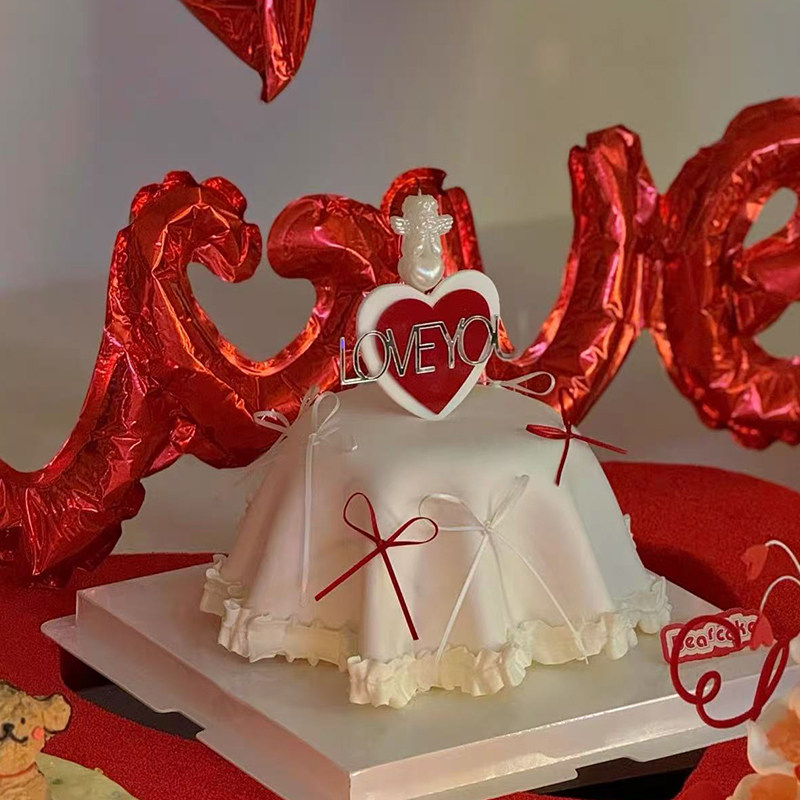情人节烂漫氛围感小天使蜡烛蛋糕装饰love you爱心亚克力装扮插件,淘宝优惠券,粉丝福利购,淘宝优惠卷