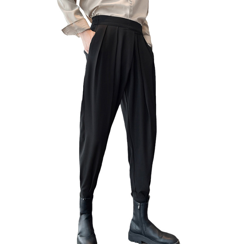 2025春秋九分束脚西裤搭配马丁靴的裤子男哈伦裤魔术贴痞帅休闲裤,淘宝优惠券,粉丝福利购,淘宝优惠卷