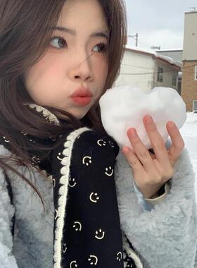 新疆阿勒泰雪地连帽围巾