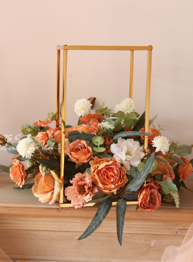 西式花艺几何摆件家居客厅