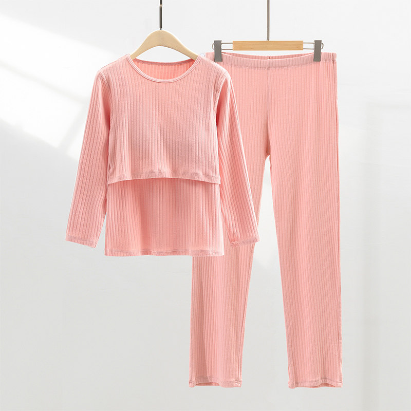 月子服纯棉吸汗春秋冬季孕妇10睡衣 若恬家居服套装