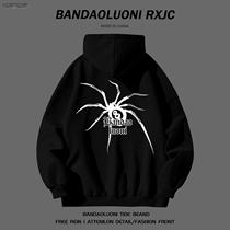 American retro spider letters printed with clot sweatshirt male and female autumn and winter casual 100 lap laziness pure cotton jacket
